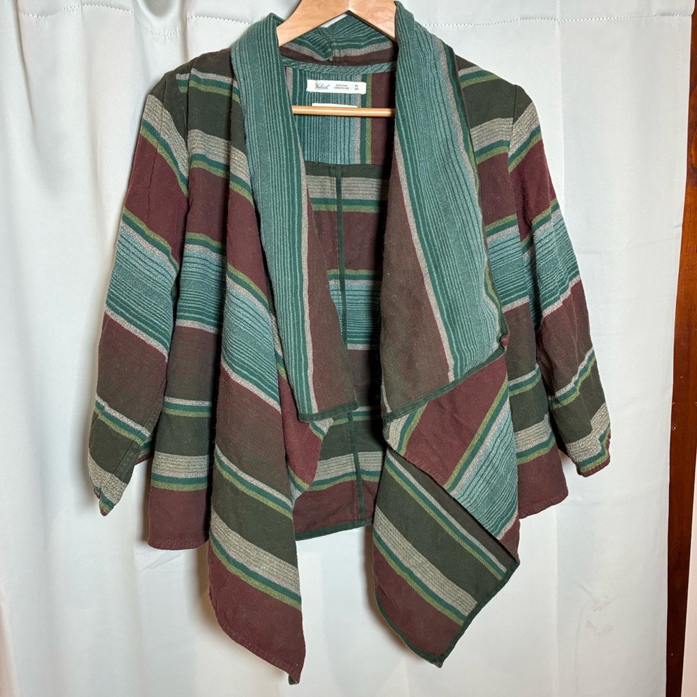 Woolrich Pemberton M/L Striped Cotton Shawl Collar Open‎ Cardigan Sweater Wrap